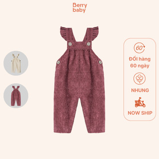 Quần yếm bé gái BERRY ống suông vai cánh tiên nhung gân NORA