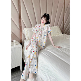 Bộ pijama lụa mango tiểu thư