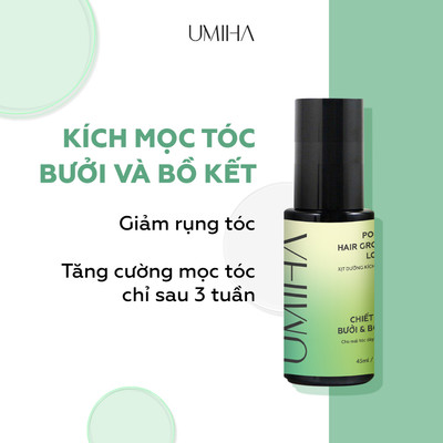 Xịt kích mọc tóc Bưởi Bồ Kết UMIHA 45ml - Xịt bưởi x2 hiệu quả kích mọc tóc nhanh và dưỡng chăm sóc tóc
