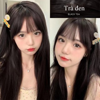  Thuốc nhuộm tóc màu  NÂU TRÀ ĐEN thuốc nhuộm tóc tại nhà tặng kèm oxy và găng tay 