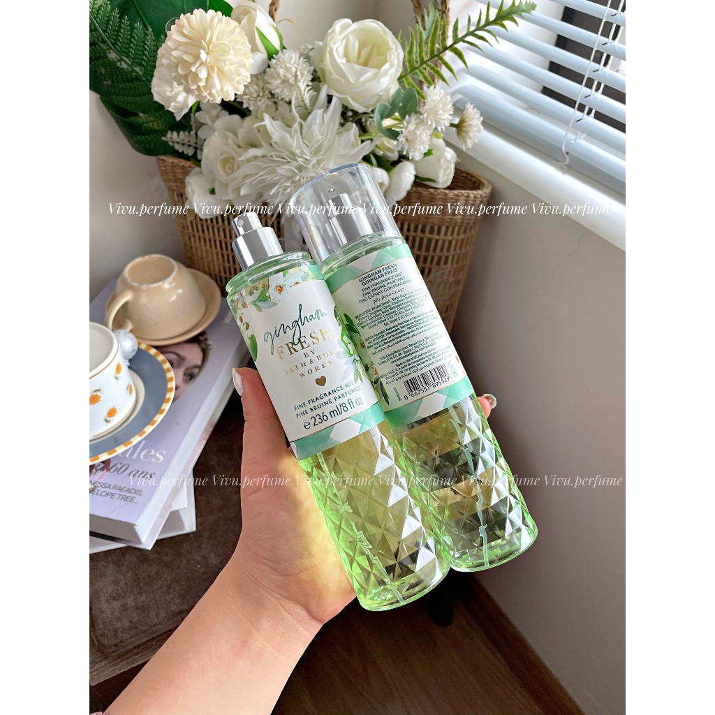 (Hương thanh mát) Body mist BBW Vivu.perfume hương Gingham Fresh trẻ trung, phóng khoáng và tươi tắn