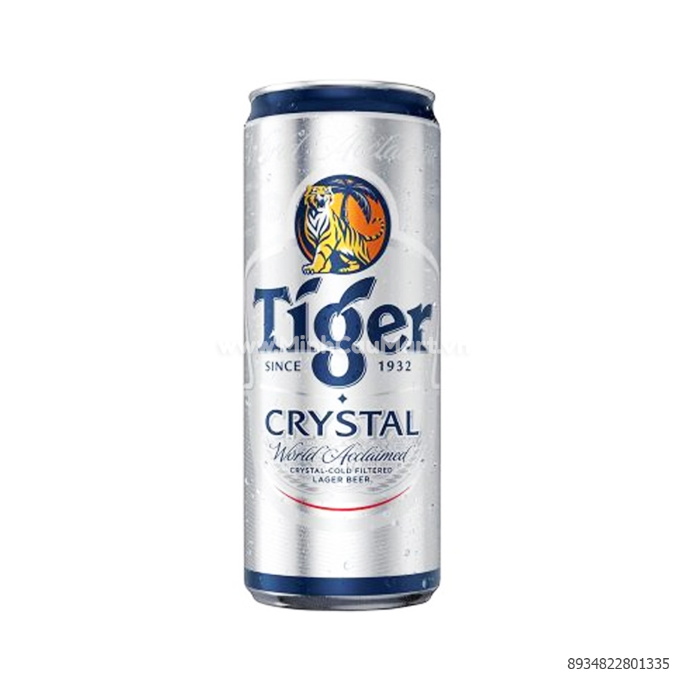 Nồng độ cồn 4.6% - Thùng 24 lon bia Tiger Crystal 330ml/lon