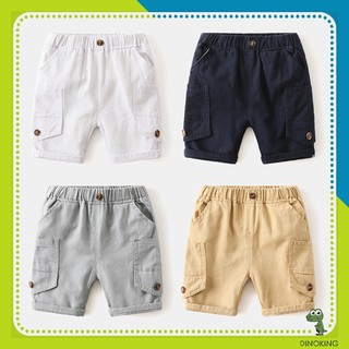 Quần đùi bé trai DINOKING Quần Short ngố trẻ em túi hộp mùa hè chất kaki mềm cho bé 2 - 8 tuổi QS01