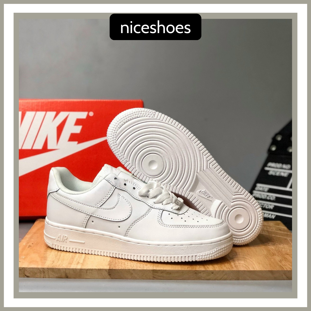 Giày Nike_AF1 Trắng, Giày Thể Thao AF1 Màu Trắng Bản Trung Da Lộn Đế Air Full PK Kiểu Dáng BaSic | BigBuy360 - bigbuy360.vn