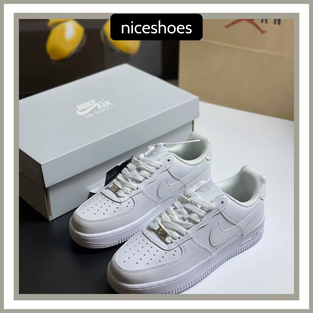 Giày Nike_AF1 Trắng, Giày Thể Thao AF1 Màu Trắng Bản Trung Da Lộn Đế Air Full PK Kiểu Dáng BaSic | BigBuy360 - bigbuy360.vn