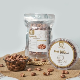 Hạt điều rang muối nguyên lụa size đại havi nuts hộp 500g