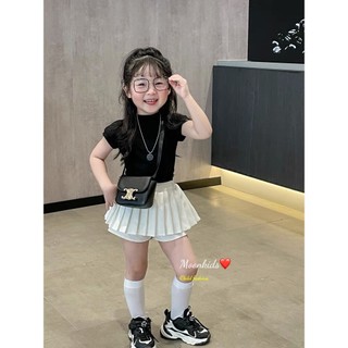 Set áo đen basic cv li trắng bé gái