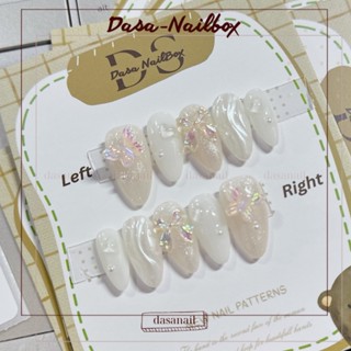 Móng giả dài nailbox cho tay đính charm trang trí tiểu thư THON GỌN TAY đi chơi đi tiệc có tặng kèm keo dán móng