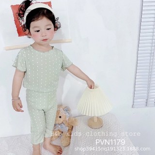 Bộ quần áo bé gái tăm gân quần lững cho bé từ 8 đến 20kg