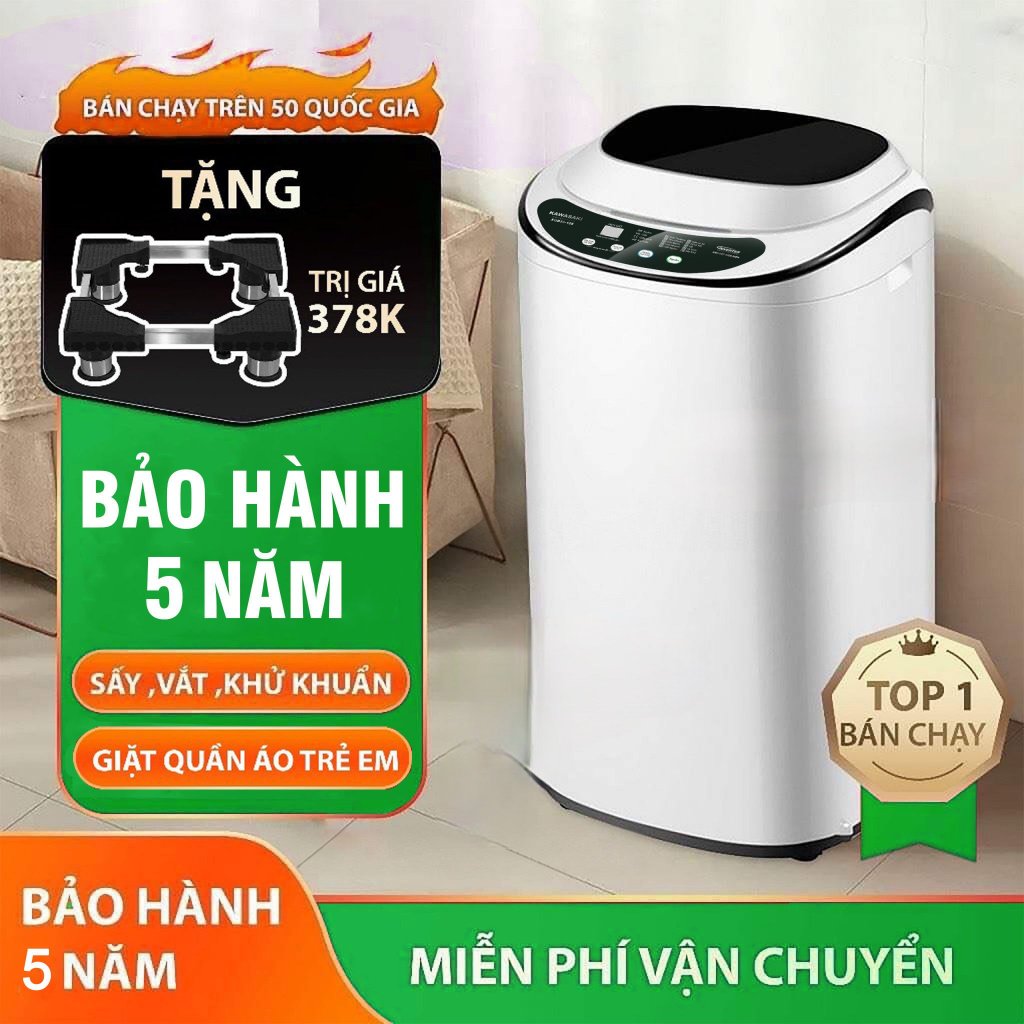 Máy giặt mini KAWASAKI PVL tự động 100% -giặt vắt giặt sấy khô khử khuẩn bằng tia UV Bản cao cấp bảo hành 5 năm