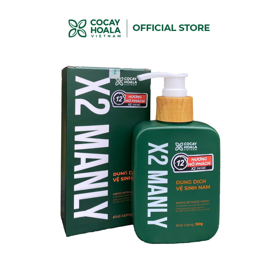 [CHE TÊN SẢN PHẨM] Dung dịch vệ sinh nam X2manly Cocayhoala Vietnam - Làm sạch tức thì -2 mùi hương nam tính - 150G