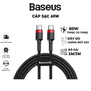 Cáp Sạc Nhanh Type C PD 60W Baseus Dùn Cho IP 15-15Pro-15Promax-15 Plus- Sartphone Android -Máy Tính Bảng