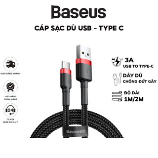 Cáp sạc nhanh Baseus Chuẩn USB ra Type C - Dây Bọc Dù Chống Gãy Dùng Cho Dòng Máy Android , Máy Tính Bảng