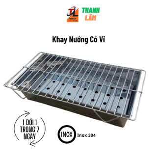 Bếp nướng than hoa inox, bếp nướng ngoài trời, khay nướng dã ngoại Bếp Nướng Thanh Lâm