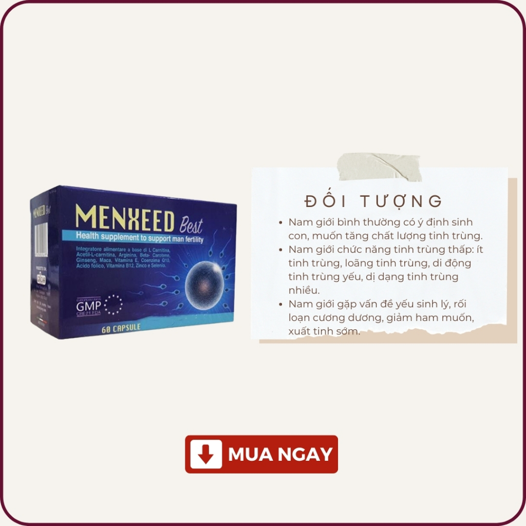 Menxeed Best - Hỗ trợ tăng cường sức khỏe sinh sản cho nam giới Tặng 1