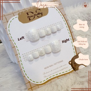 Móng giả cho chân NGỌC TRAI nail box chân thiết kế GIÁ RẺ họa tiết đơn giản xinh xắn tặng keo dán móng MC026