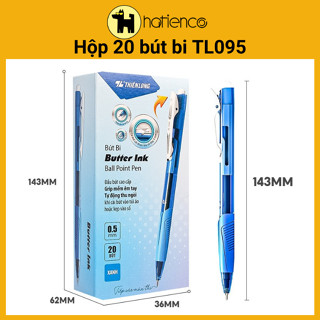 Hộp 20 cây Bút bi Thiên Long - TL 095 loại xịn trơn và đều mực