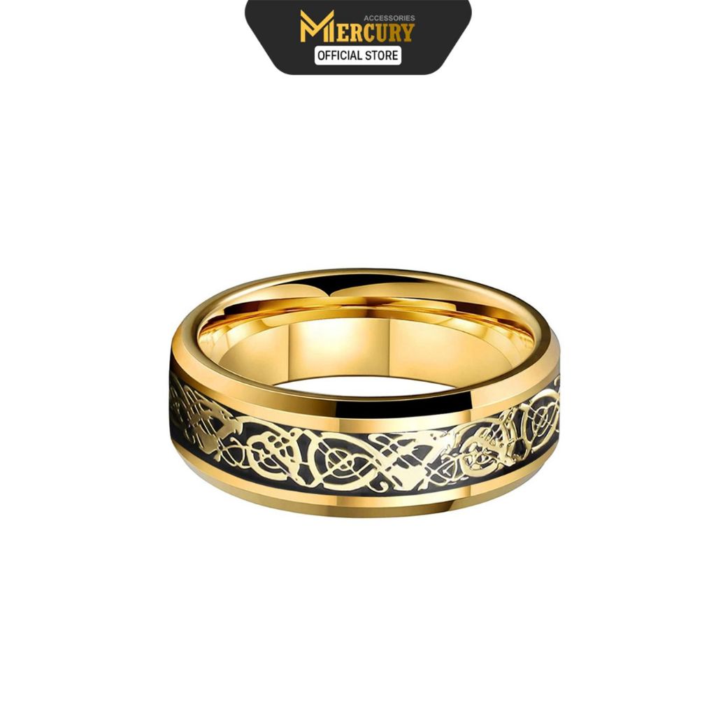 Nhẫn nam Mercury Gold Black Dragon - Trang sức, phụ kiện đeo tay thời trang