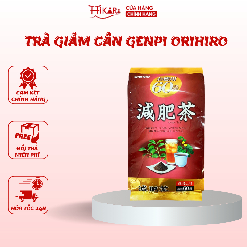 Trà Genpi Orihiro hỗ trợ giảm mỡ thừa chính hãng Nhật Bản - túi 60 gói