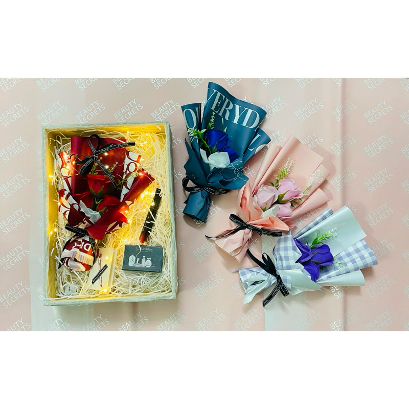 sét khay quà 8/3 giá sỉ,hoa Hồng sáp ,tặng người yêu,20/10,20/11
