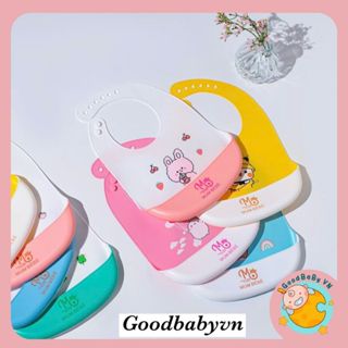 Yếm Ăn Dặm Silicon 100% Có Máng Siêu Mềm Cho Bé Ăn Dặm Sạch Sẽ , Ngon Miệng Goodbabyvn