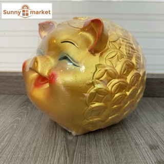 Heo đất kim tiền may mắn cỡ đại KT 28x26x24 cm, Heo đất đồng tiền tài lộc lớn khổng lồ