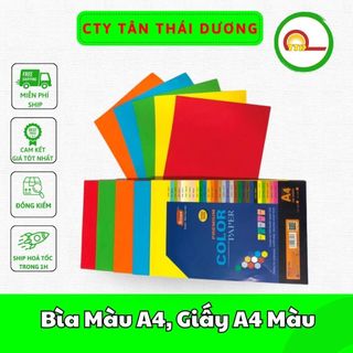 Bìa màu a4 ,giấy a4 màu, 10 tờ bìa màu a4