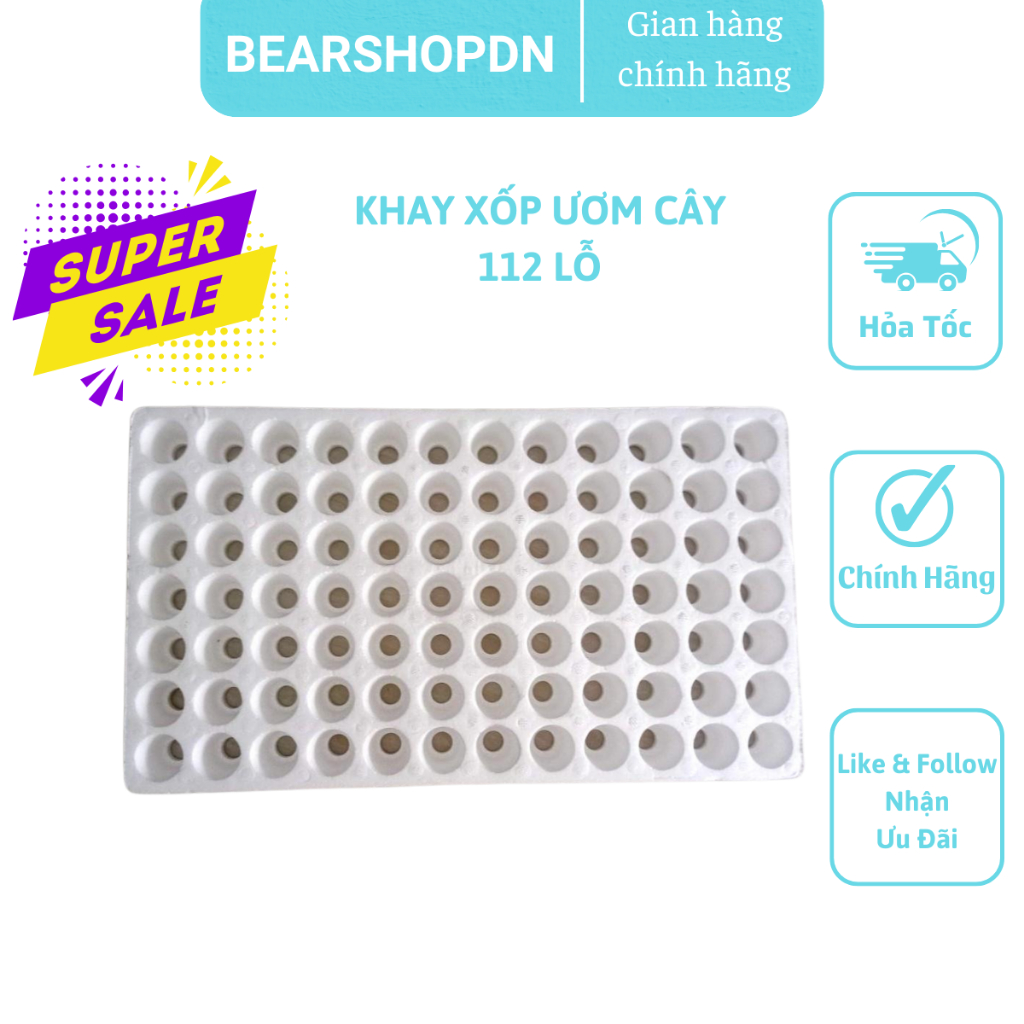 Khay xốp ươm cây siêu bền 112 lỗ, khay ươm hạt giống, khâu bầu cây