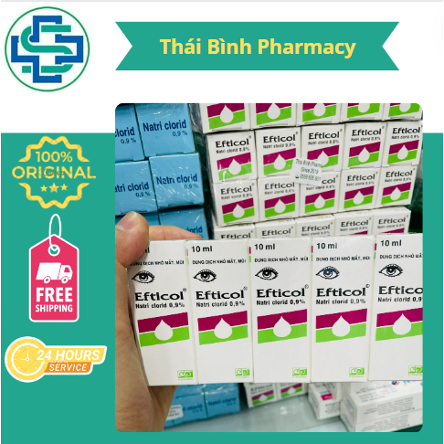 Nước muối sinh lý EFTICOL Nacl 0.9 đầu cắt sẵn