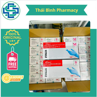 Găng Tay y tế xanh không bột Vglove đủ size S, M, L