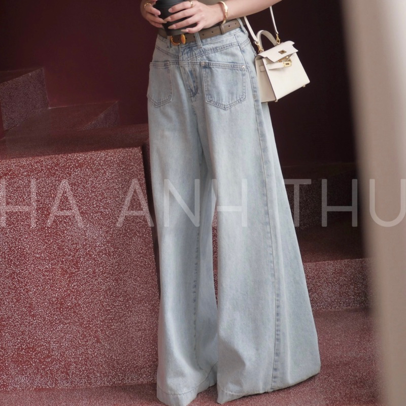 Quần Jeans Túi Ngang Ống Suông BASIC