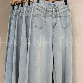 Quần Jeans Túi Ngang Ống Suông BASIC