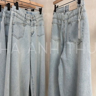 Quần Jeans Túi Ngang Ống Suông BASIC
