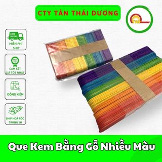 Que kem bằng gỗ nhiều màu - làm đồ thủ công - trang trí