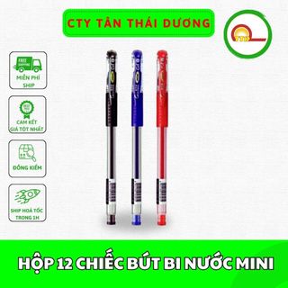 Hộp 12 chiếc bút bi nước mini gel loại tốt - 2 màu