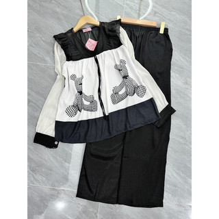 pijama lụa xước tiểu thư hàng thiết kế