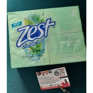 XÀ BÔNG CỤC MÙI NHA ĐAM ZEST ZESTFULLY ALOE REFRESHING BARS - LỐC 8 CỤC X 113GRAM / BÁN LẺ TỪ MỸ