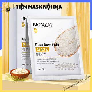 Mặt nạ trắng da cám gạo bioaqua dưỡng ẩm thu nhỏ lỗ chân lông