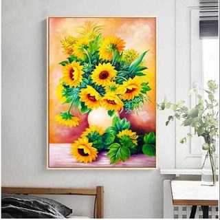 Tranh đính đá 5D Hoa Hướng Dương VS076 (50x75cm) -tranh chưa đính đá