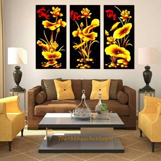 Tranh đính đá Phúc Lộc Thọ - kích thước: 112x75cm (tranh chưa đính đá)