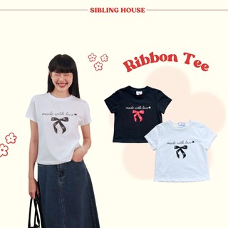 Áo thun baby tee tay ngắn cổ tròn họa tiết nơ Ribbon Tee - Sibling House