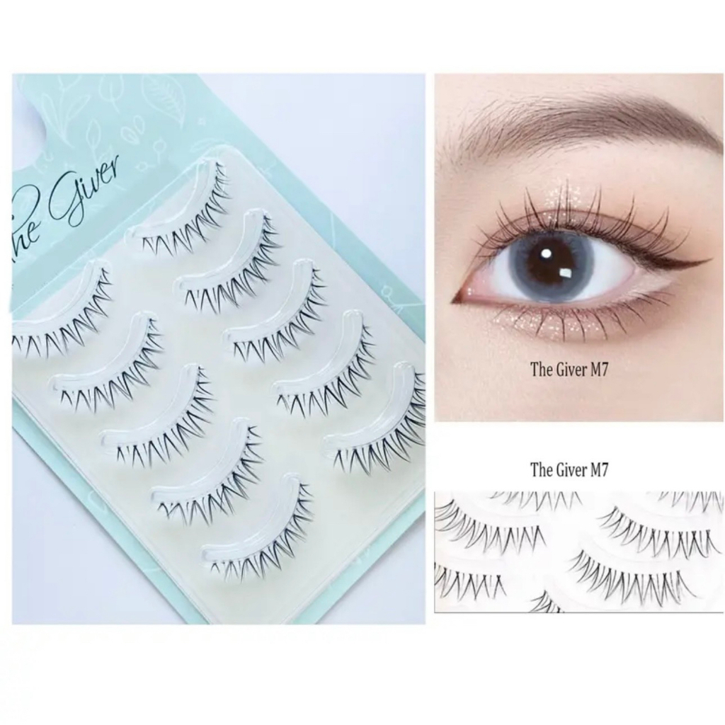 Mi Gân Trong The Giver Mềm Mỏng Siêu Nhẹ Cong Tự Nhiên / Keo Dán Mi Cao Cấp Giver