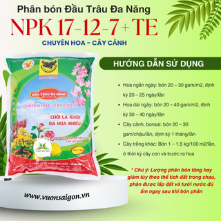 Phân bón đầu trâu đa năng npk 17-12-7+te gói 1kg - green city