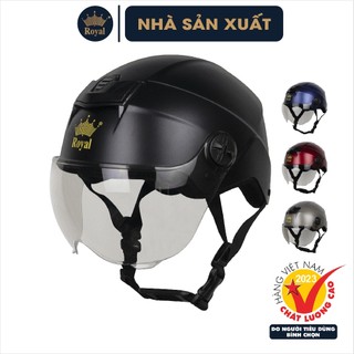 Mũ Bảo Hiểm Nửa Đầu Có Kính Royal M158 Chính Hãng, Nón Bảo Hiểm Có Kính Nửa Đầu Bảo Hành 12 Tháng