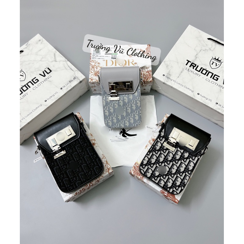 Túi Đeo Chéo Tag Vân Dệt Thổ Cẩm Cao Cấp - Bag Tag Sắt KT:19*12*5 Ful Box