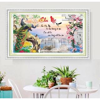 Tranh đính đá 5D Cha Mẹ LV369 (90x53cm)- chưa đính đá
