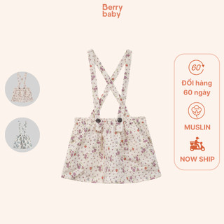 Váy yếm bé gái BERRY dáng đùi họa tiết hoa vạt chéo sau lưng SOPHIA