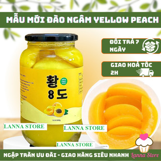 [ Hàng Chuẩn] Đào Miếng Ngâm To Đùng Tươi Ngon Yellow Peach Mẫu Mới Hàn Quốc - Hủ 680g