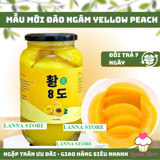 [ Hàng Chuẩn] Đào ngâm Yellow Peach Mẫu Mới Hàn Quốc - Hủ 680g