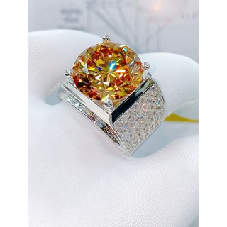 Nhẫn nam cao cấp rm0255 full toàn bộ moissanite chủ 16.0mm bạc ý xi kịm - trang sức tcj